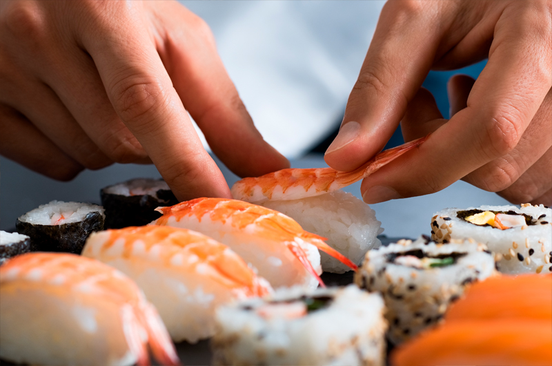 Fresh sushi preparation